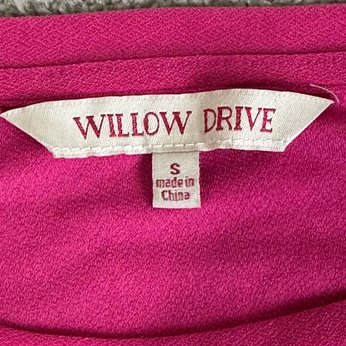 Willow Drive Blouse Womens S Pink Ruffle Hem Long Sleeve Cottagecore
