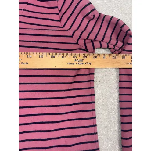 LL Bean Ultrasoft Sweats Funnelneck Pullover Women S Pink Stripe Casual Comfy **