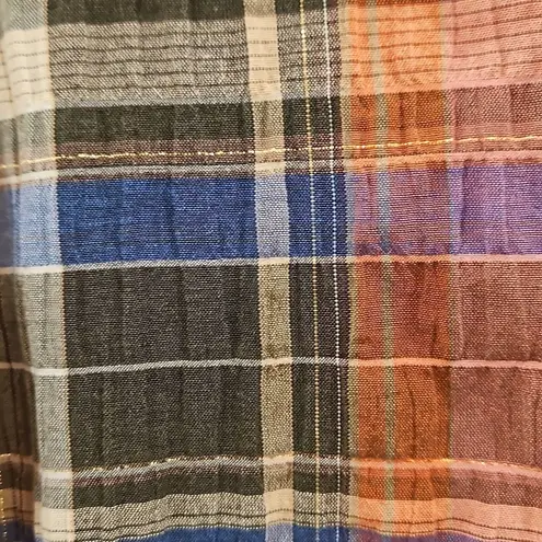 Veronica Beard 💕💕 Destiny Crinkle Plaid A-Line Dress ~ Olive Green/Pink 8 NWT