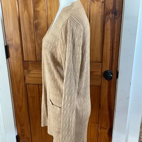 kim rogers  Metallic Gold Open Cardigan Sweater medium NWT Cotton blend