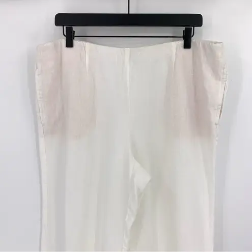 J. JILL Pure Jill Linen Crop Pants White M Missy (XL/XXL?)