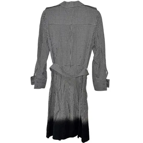 Piazza Sempione Gray Black White Checkered Button-Down Dress with Belt Size 6