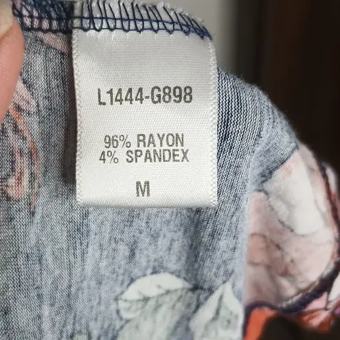 Loveappella blue floral crop off shoulder top size medium