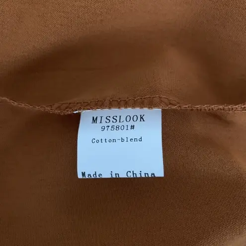 Miss Look Womens Plus Size 3XL Orange Pleated Crochet Trim Popover Blouse