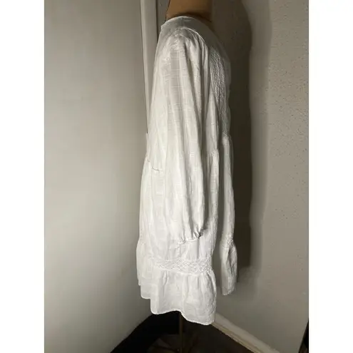 Knox Rose  Babydoll Embroidered Peasant Mini Dress No Size Boho Oversize Cowgirl