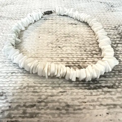 Vtg Hawaiian Beach Sea Shell Puka Chip Surfer Skater Anklet Bracelet White