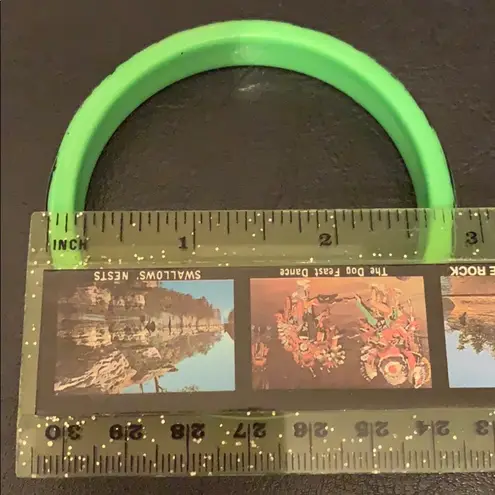 Retro zebra print rave bracelet 90s neon green