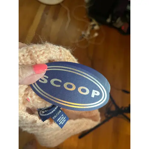 Scoop Oversized Waffle Knit Sweater Chunky Ribbed Turtleneck XXL NWT Pink