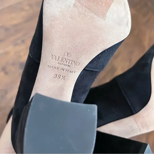 Valentino Garavani Valentino • Stretch-Suede Sock Boots ankle booties block heeled zip leather