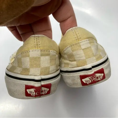 Vans  yellow checkered slip on sneakers unisex sizing