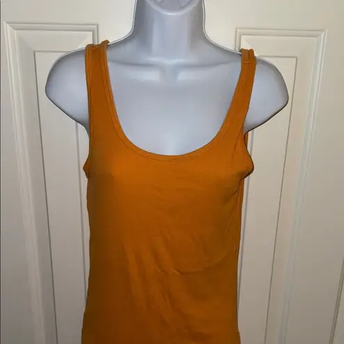 Time and Tru Ribbed Tank Top Orange Size M