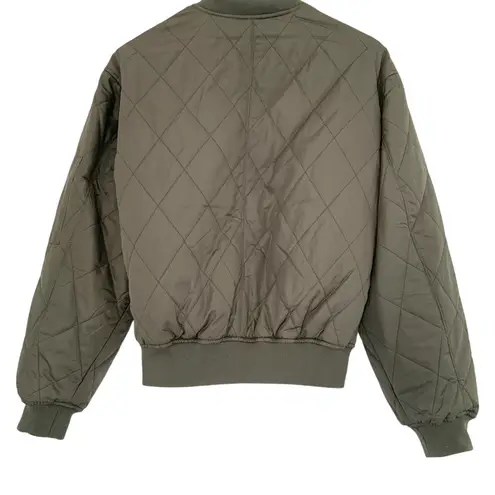 Thread & Supply Olive Green Quilted Bomber Jacket Women Size Extra Small NEW XS