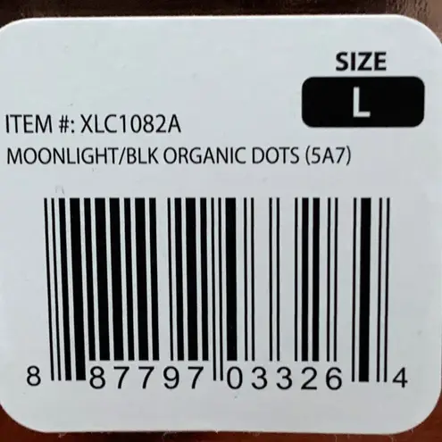 Ellie Moonlight Black Dot High Rise Leggings Tan Black Large Athleisure Yoga