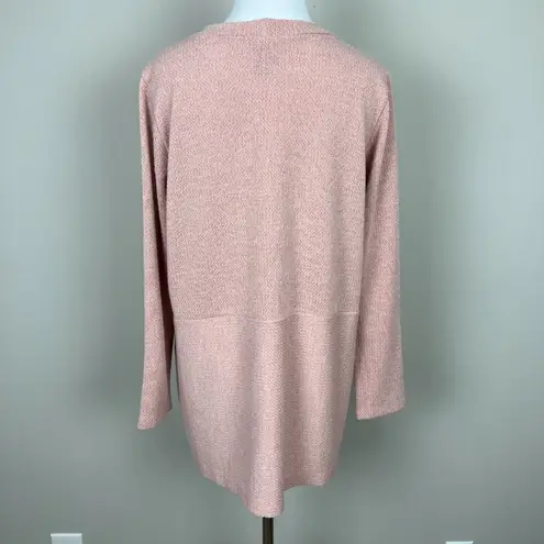Clara Sun Woo Sweater Top Women Small Peach Pink Oversized Relaxed Asymmetrical