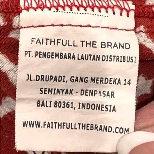 Faithfull the Brand Hosk Top Long Sleeve Pin Up Bow Red Size 4 Coquette Preppy