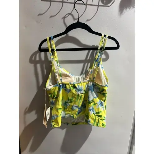 Caribbean Joe Yellow Floral Swimsuit Top Woman’s Size 10 NEW Top Only