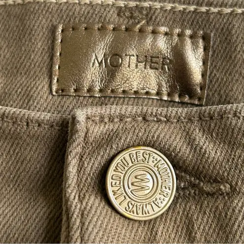 Mother High Waisted Rascal Ankle Step Fray jeans Capers 27 Green