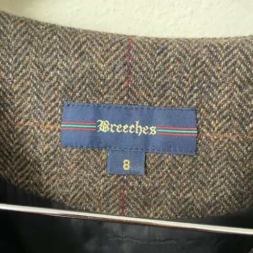 Vintage 90s Breeches Tweed Plaid Dress Brown Size 8