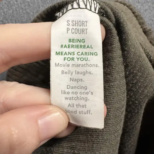 Aerie  Pants Womens Small Short Brown Corduroy Ribbed Flare Leg Lounge