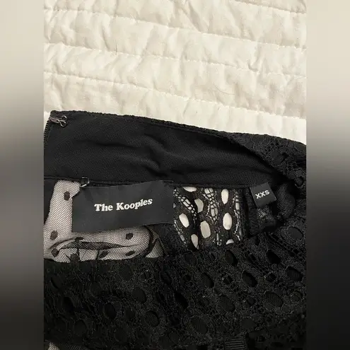 The Kooples black lace upper wrap dress