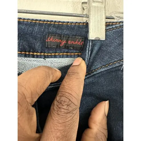 Earl Jean Womens Skinny Ankle Jeans 4 Medium Wash Denim Stretch Mid Rise Fall