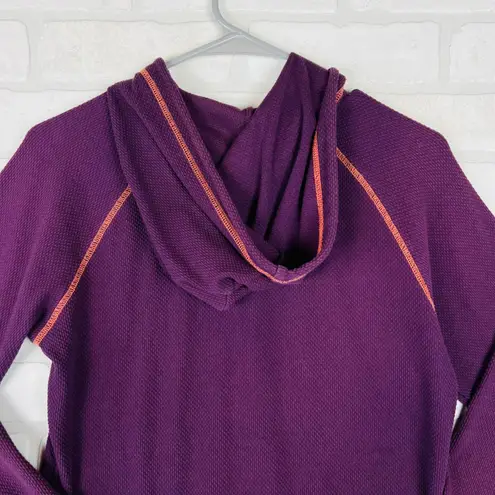 North River Outfitters Womens Purple Waffle Knit Zip Up Hoodie