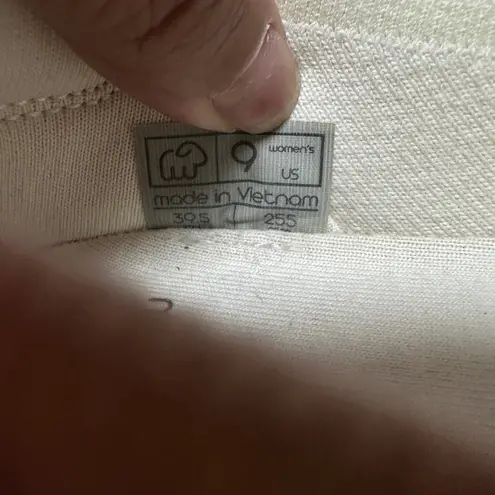 Merinos Women's White Knit Ballet Flats Size US 9 Comfort Minimalist Classic