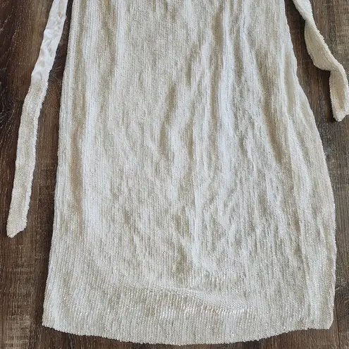 Retrofête Retrofete Rebecca Sequin Maxi Dress in White Size Small Sleeveless Belt NWT