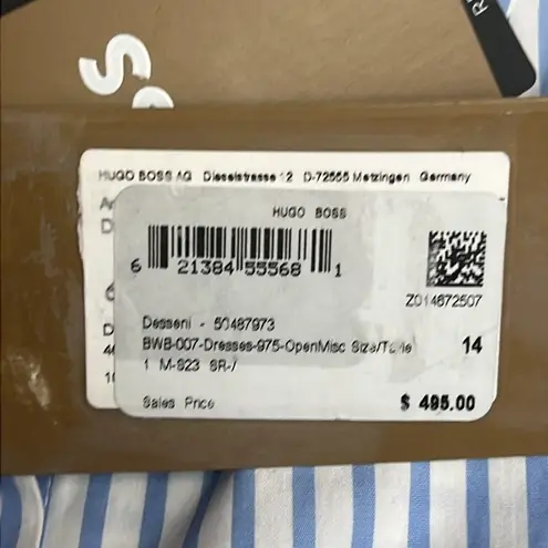 Hugo Boss BOSS “Desseni” Striped Cotton Dress - Missing Belt!!