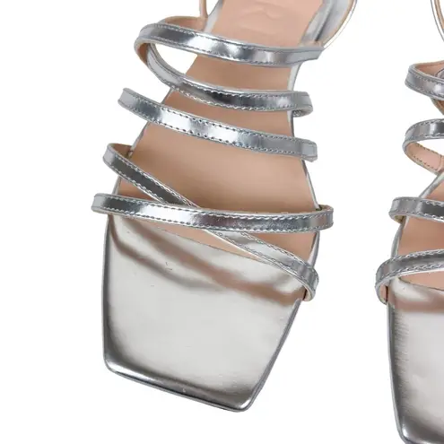 J.Crew  Capri Strappy Sandals Metallic Silver Leather Size 9