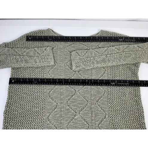 Final Touch Women's Sweater Small Metallic Open Knit Tunic Top Silver Gray - Image 5