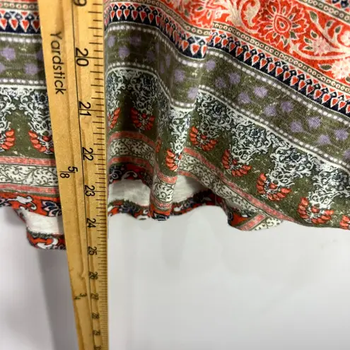 Ruff Hewn M Boho Lace Up Cotton Top Cottagecore Granola Earthy Folk Rustic