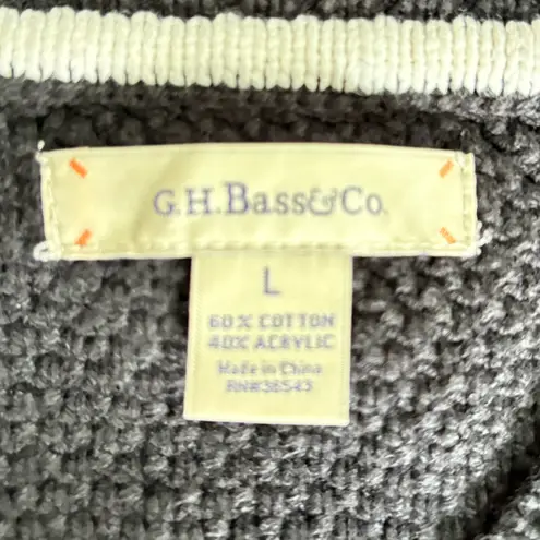 G.H. Bass & Co. Black Cardigan with Snowflake and Skier Design Size Large EUC