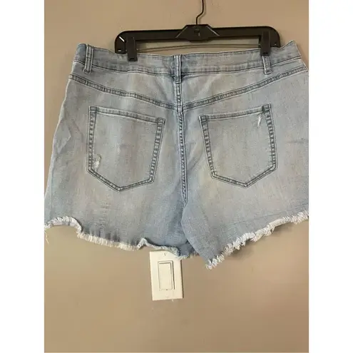 Lane Bryant  Embroidered GIRLFRIEND shorts DENIM Raw hem.  Size 18