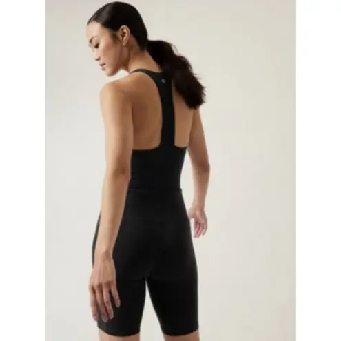 Athleta NEW Sz L Large Womens  Trancend Thong Bodysuit Removable Bra Black 881423