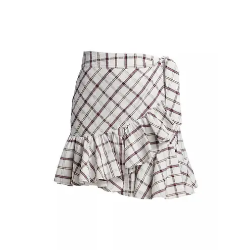 Veronica Beard Memphis Ruffle Plaid Mini Skirt