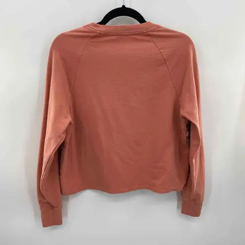 Anthropologie Akemi & Kin Sweater Womens Small Peach Cotton Embroidered Beaded Pink