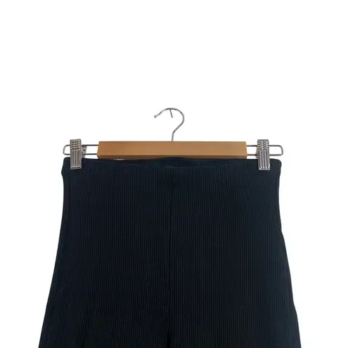 H:ours Revolve Hours Sophie High Rise Ribbed Crop Flare Pull On Pant Black Small