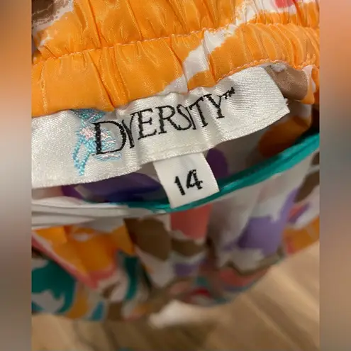 Vintage Diversity 80s 90s Pastel Colorful Multicolor Patterned Midi Skirt White Size 8