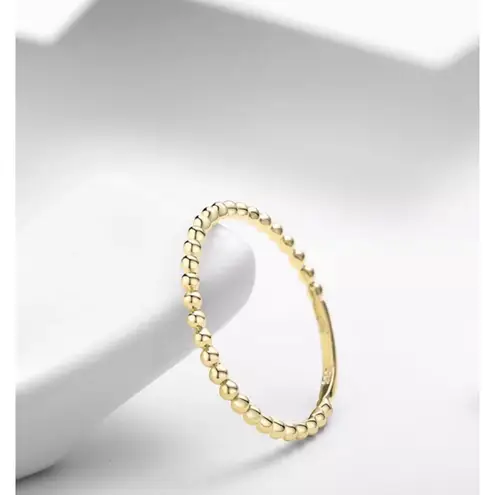 Boutique Dainty 14k Gold Plated S925 Stacking Bead‎ Ball Ring Size 5.5