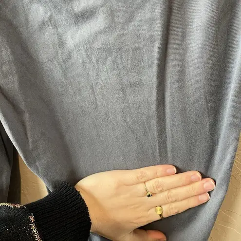 LL Bean Khaki Pants Women's Size 14 Petite Classic Fit Blue Flat Front Loose Gray