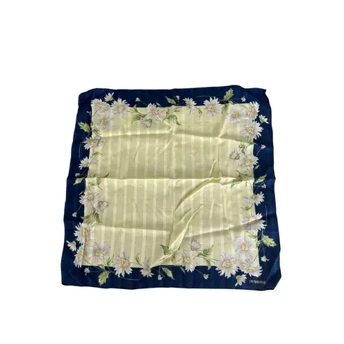 RENOMA Paris Floral Daisy Print 16" by 16" Cotton Scarf