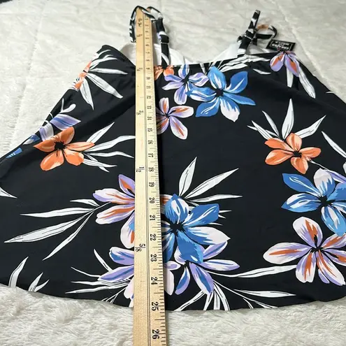 Island Escape Swim Island Escape Hawaiian Bloom Tankini Top size 8 NEW Black