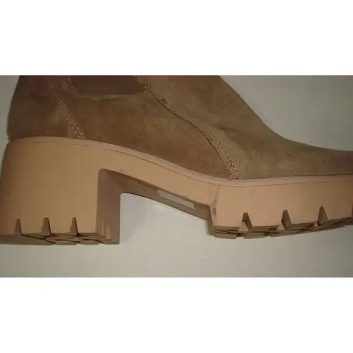 New Womens 11 Tan Leather Suede Dolce Vita Ankle Platform Boots Halina Ankl Lugg