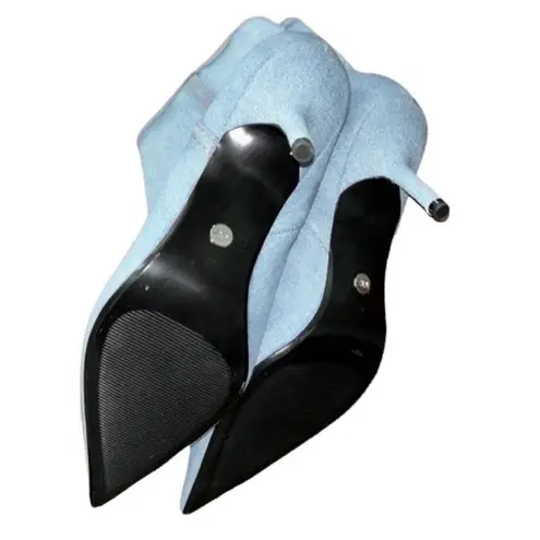 ZARA  Denim Light Blue Denim Ankle Boots(Size 39/8)