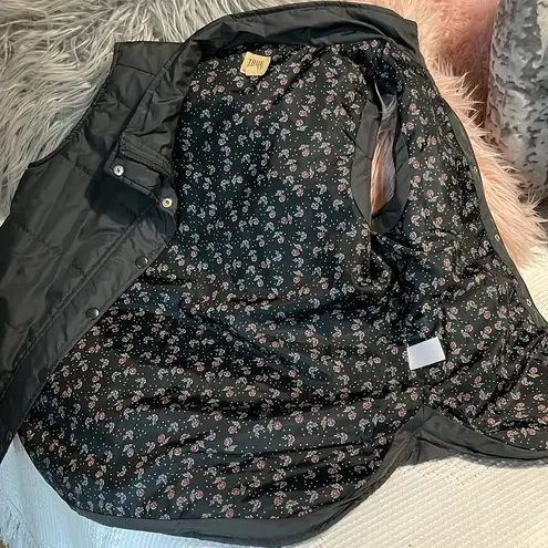 True Craft Puffer Vest Jacket Charcoal Gray Snaps Zip Ski Womens Medium