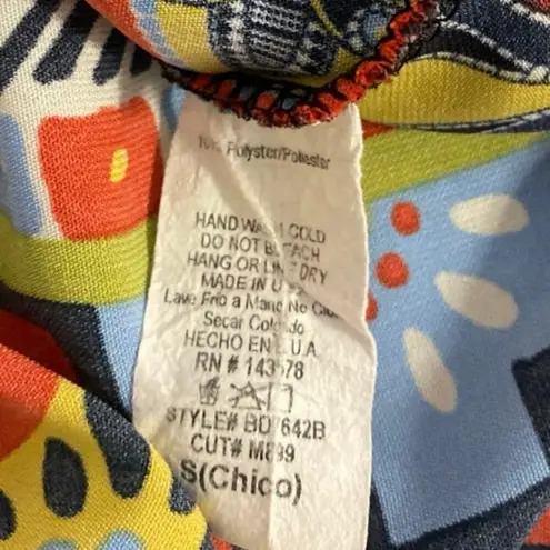 Black Bead Black/Bead Multicolor Sleeveless Abstract Geometric Tank Mini Shift Dress Size S