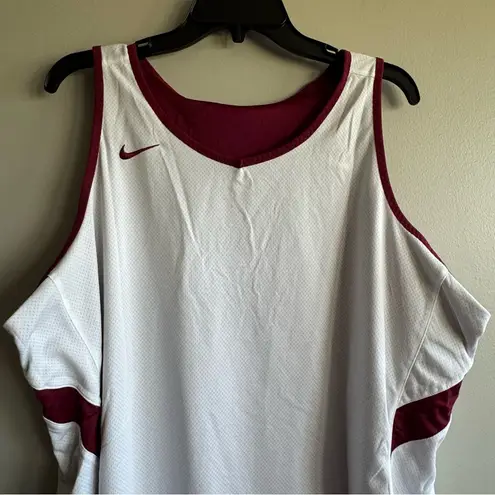 Nike  Women's Burgundy and White Basketball Jersey Tank Reversible Size XXL