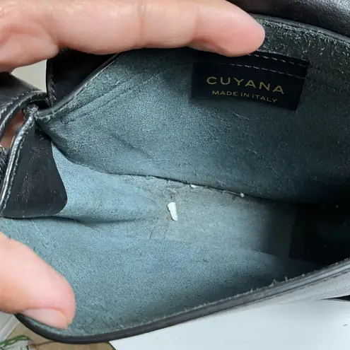 Cuyana Calf Hair Black Leather Crossbody Saddle Bag Gold Accents