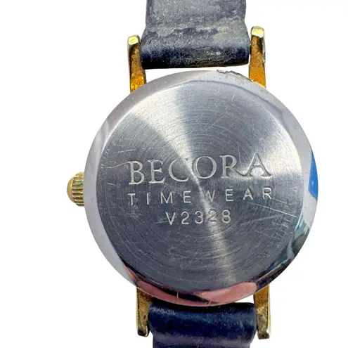 Becora Timewear Watch Quartz Black Dial Crystal Bezel Japan Movt Works 1”